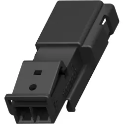 Plug, unequipped, 2 pole, straight, 1 row, black, 1563190-1