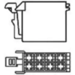 Socket, unequipped, 8 pole, straight, 2 rows, brown, 962191-1