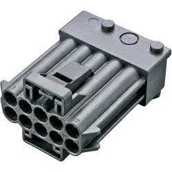 Plug, unequipped, 4 pole, straight, 1 row, gray, 2-965261-1