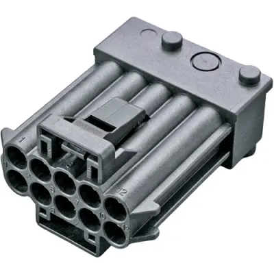 Plug, unequipped, 4 pole, straight, 1 row, gray, 2-965261-1 - 1
