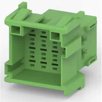 Plug, unequipped, 12 pole, straight, 3 rows, green, 1-967627-1 - 1