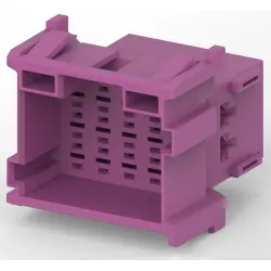 Plug, unequipped, 15 pole, straight, 3 rows, purple, 1-967628-1