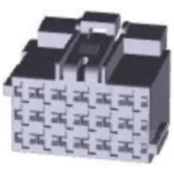 Socket, unequipped, 21 pole, straight, 3 rows, blue, 1-967625-6