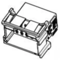 Plug, unequipped, 6 pole, straight, 2 rows, gray, 1-965641-3