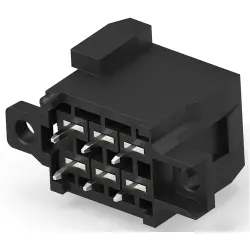 Plug, 6 pole, straight, 2 rows, black, 963357-5