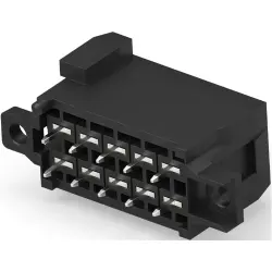Plug, 10 pole, straight, 2 rows, black, 963357-4
