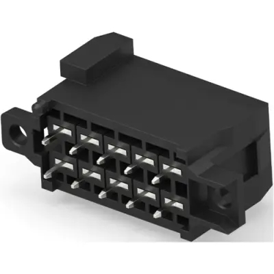 Plug, 10 pole, straight, 2 rows, black, 963357-4 - 1