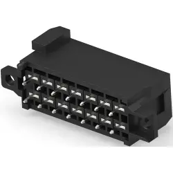 Plug, 14 pole, straight, 2 rows, black, 963357-3