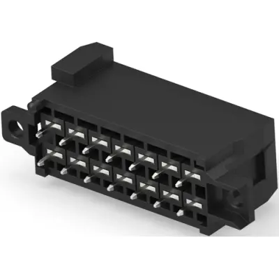 Plug, 14 pole, straight, 2 rows, black, 963357-3 - 1