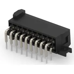 Plug, 18 pole, angled, 2 rows, black, 828801-6