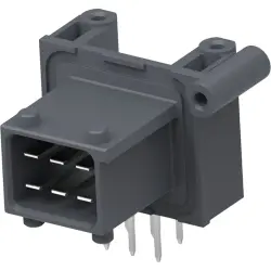 Plug, 6 pole, angled, 2 rows, gray, 2-963211-1