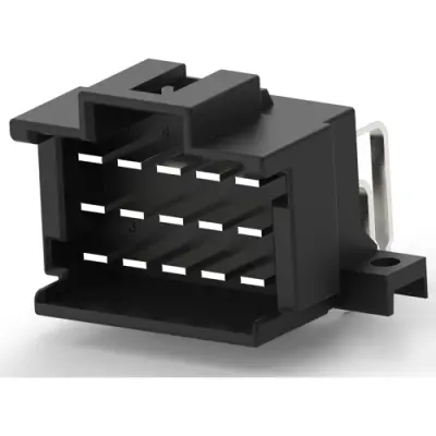 Plug, 15 pole, angled, 3 rows, black, 3-966140-2 - 1