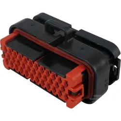 Socket, unequipped, 35 pole, straight, 3 rows, black, 776164-1