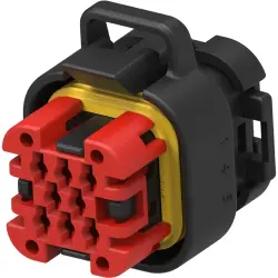 Socket, unequipped, 8 pole, straight, 3 rows, black, 776286-1