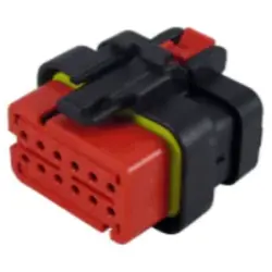 Socket, unequipped, 12 pole, straight, 2 rows, red, 776437-1