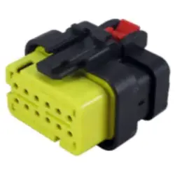 Socket, unequipped, 12 pole, straight, 2 rows, yellow, 776437-3