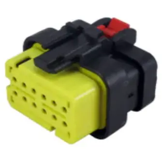 Socket, unequipped, 12 pole, straight, 2 rows, yellow, 776437-3 - 1