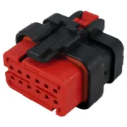 Socket, unequipped, 12 pole, straight, 2 rows, red, 776533-1