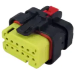 Socket, unequipped, 12 pole, straight, 2 rows, yellow, 776533-3