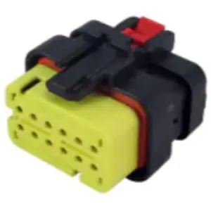 Socket, unequipped, 12 pole, straight, 2 rows, yellow, 776533-3 - 1