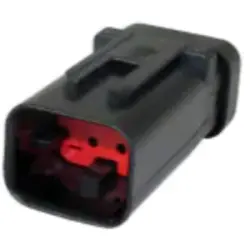 Plug, unequipped, 4 pole, straight, 2 rows, red, 776536-1