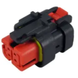Socket, unequipped, 4 pole, straight, 2 rows, red, 776487-1