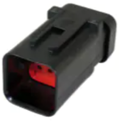 Plug, unequipped, 6 pole, straight, 2 rows, red, 776537-1