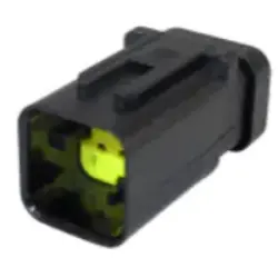 Plug, unequipped, 6 pole, straight, 2 rows, yellow, 776537-3