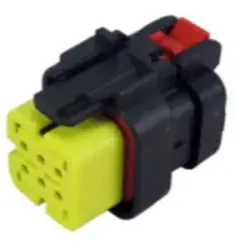 Socket, unequipped, 6 pole, straight, 2 rows, yellow, 776433-3