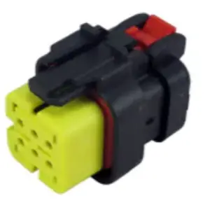 Socket, unequipped, 6 pole, straight, 2 rows, yellow, 776433-3 - 1