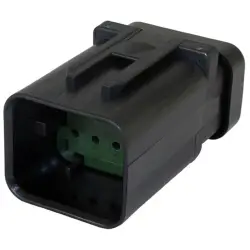 Plug, unequipped, 8 pole, straight, 2 rows, green, 776538-4