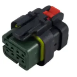 Socket, unequipped, 8 pole, straight, 2 rows, green, 776494-4