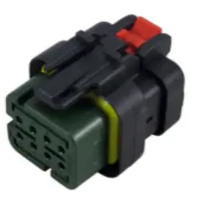 Socket, unequipped, 8 pole, straight, 2 rows, green, 776494-4 - 1