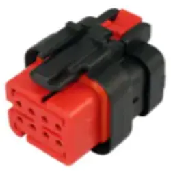 Socket, unequipped, 8 pole, straight, 2 rows, red, 776532-1