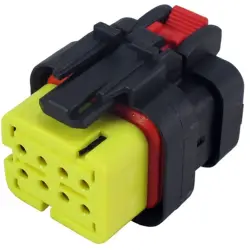 Socket, unequipped, 8 pole, straight, 2 rows, yellow, 776532-3
