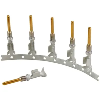 Pin contact, 0.8-2.0 mm², AWG 18-14, crimp connection, gold-plated, 638078-1 - 1