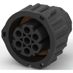 Socket, unequipped, 7 pole, straight, black, 967650-1