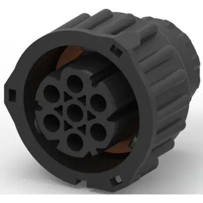 Socket, unequipped, 7 pole, straight, black, 967650-1 - 1