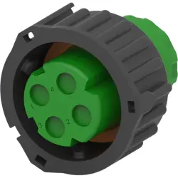 Socket, unequipped, 4 pole, straight, 2 rows, green, 3-967325-1