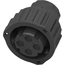Socket, unequipped, 4 pole, straight, 2 rows, black, 1-967325-1