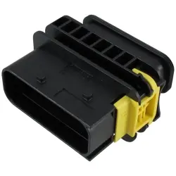 Plug, unequipped, 15 pole, straight, 2 rows, black, 1-1564530-1