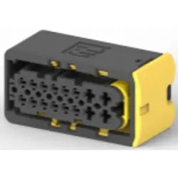 Socket, unequipped, 16 pole, straight, 2 rows, black, 1-1564337-1