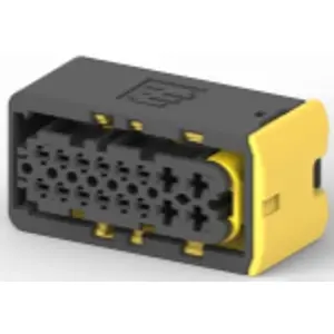 Socket, unequipped, 16 pole, straight, 2 rows, black, 1-1564337-1 - 1