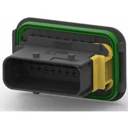 Plug, unequipped, 18 pole, straight, 2 rows, black, 1-1564526-1