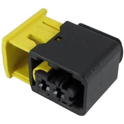 Socket, unequipped, 2 pole, straight, 1 row, black, 1-1418483-1 - 1
