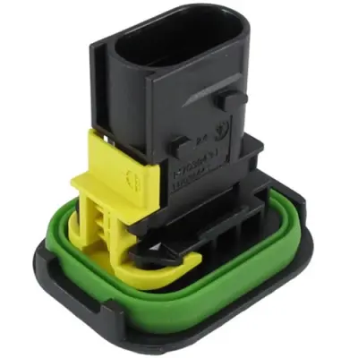 Plug, unequipped, 3 pole, straight, 1 row, black, 1-1703843-1 - 1