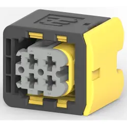 Socket, unequipped, 4 pole, straight, 2 rows, gray, 2-1418390-1