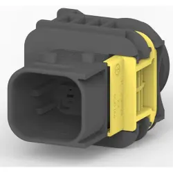 Plug, unequipped, 6 pole, straight, 2 rows, black, 1-1703773-1