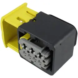 Socket, unequipped, 7 pole, straight, 2 rows, black, 2-1418480-1