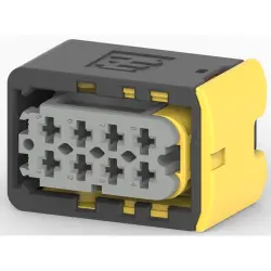 Socket, unequipped, 8 pole, straight, 2 rows, black, 2-1670894-1